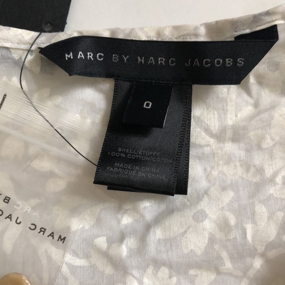 Marc by Marc Jacobs 0 Floral Top Ruffles White Button down Sleeveless Tie back - Picture 3 of 10